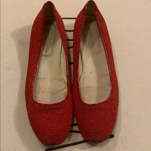 Red Marc Jacobs Glitter Beaded Ballet Flats